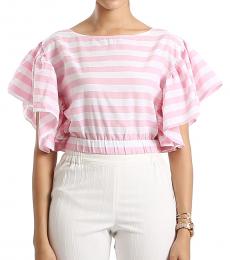 Candy Pink Striped Crop Top